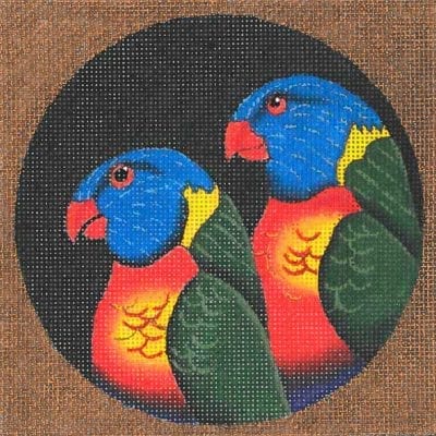 Tropical Birds Coaster - Rainbow Lorikeets, E. India, Australia