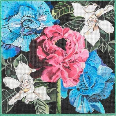 Pink Poppy / Purple Cabbage Roses / Gardenias