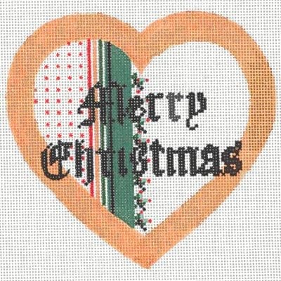 Merry Christmas / Gold Border Heart