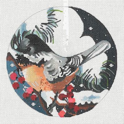 Chickadee With Holly Berries Ornament