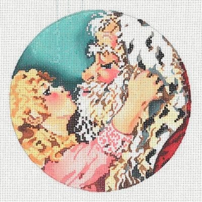 Amy Kissing Santa Ornament