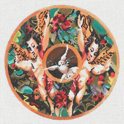 Cherubs And Dove Ornament