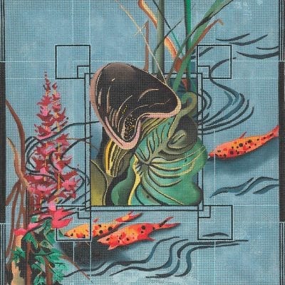 Brown Calla Lily / Astilbe / Koi Fish