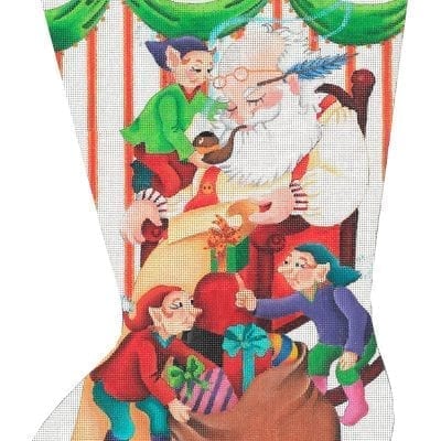 Santa's Christmas Cat Nap With Elves Stocking