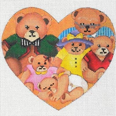 Bear Family Heart Ornament