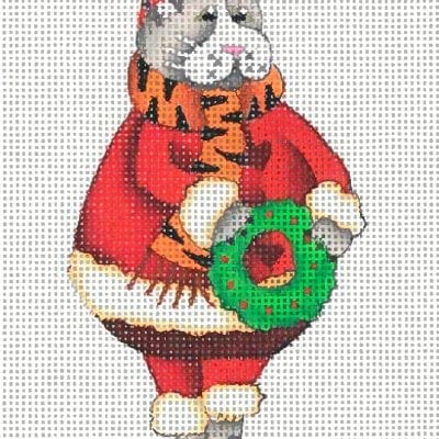 A Santa Cat With Wreath