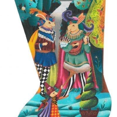 Rabbits Topiary Garden Stocking