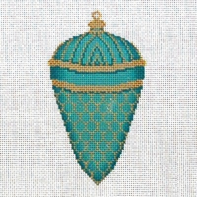 Christmas Ornament Gold/Turquoise