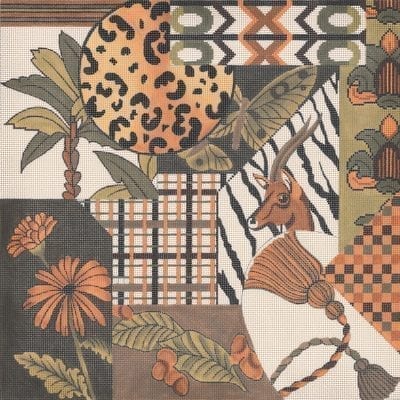 Fabric Sample - Peach / Green