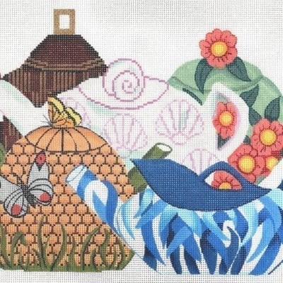 Teapots And Butterfly Pillow