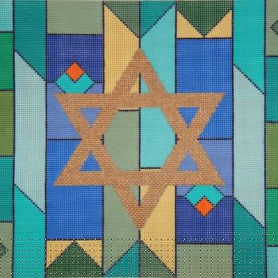 Geometric Blue/Green Tallis
