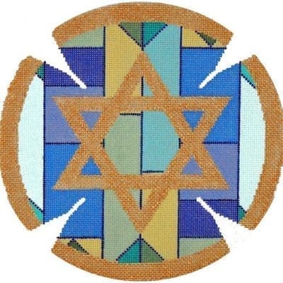 Geometric Blue/Green Yarmulke