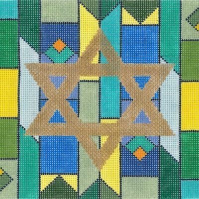 Geometric Blue/Green Tefillin