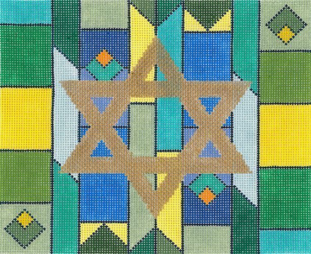 Geometric Blue/Green Tefillin