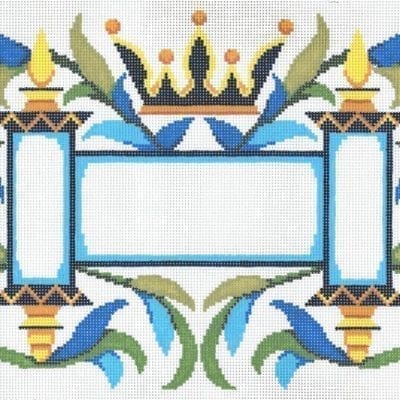 Crown Torah Vines Blue Tallis