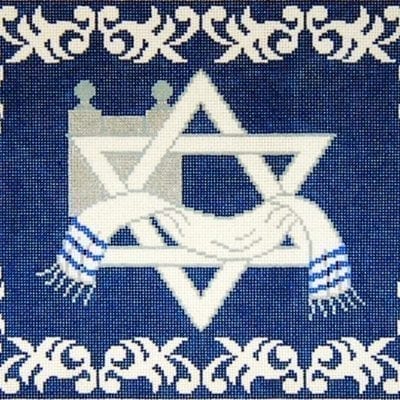 Filigree Border Blue Tallis