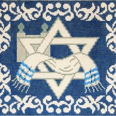 Filigree Border Blue Tefillin