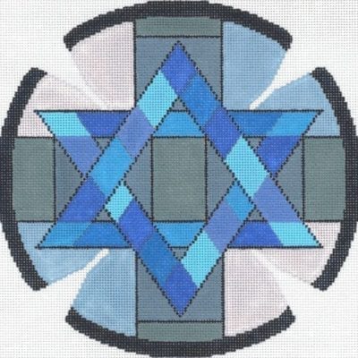 Mosaic Star Blue Yarmulke