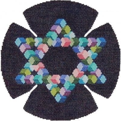Cubes/Blue Background Yarmulke