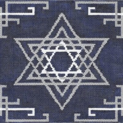 Woven Stars Silver/Navy Tefillin