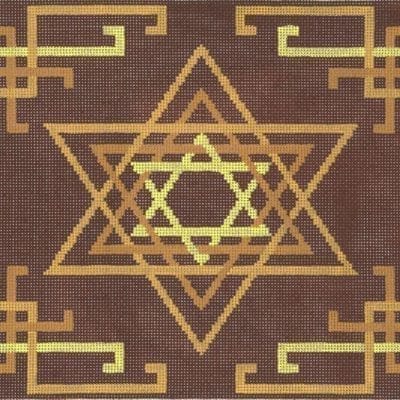 Woven Stars Gold/Burgundy Tallis