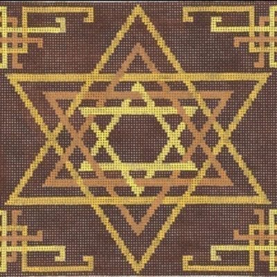 Woven Stars Gold/Burgundy Tefillin