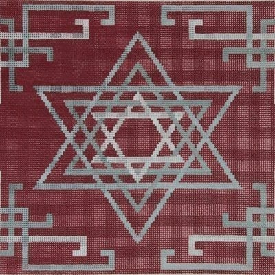 Woven Stars Silver/Burgundy Tallis