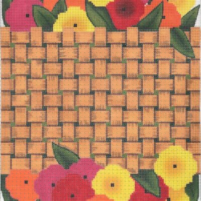 Woven Basket Flowers Purse