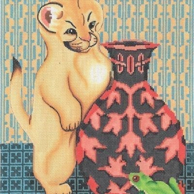 Baby Cougar And Frog