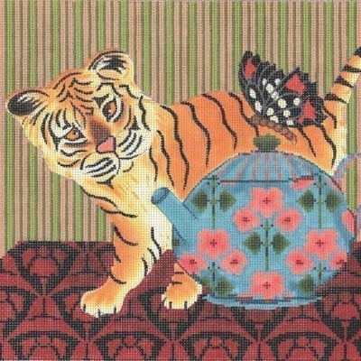 Baby Tiger And Butterfly