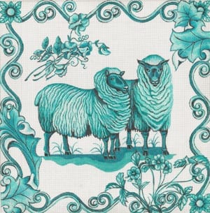 Toile - Green Sheep