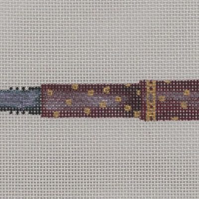 Burgundy And Gold Pen On Pewter