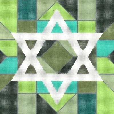 Center Star Green Tefillin