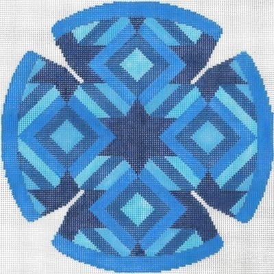 Diamond Star Blue Yarmulke