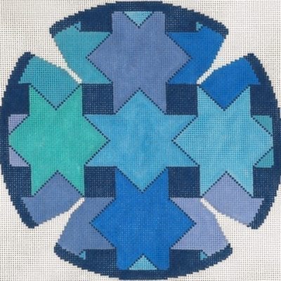 Interlock Star Blue Yarmulke