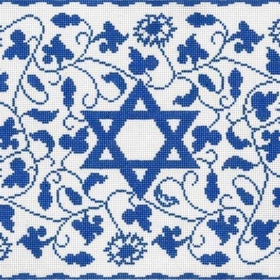 Vine Floral Blue Tallis