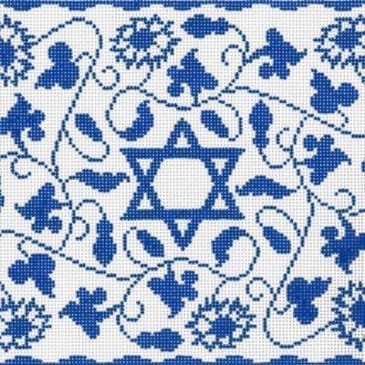 Vine Floral Blue Tefillin