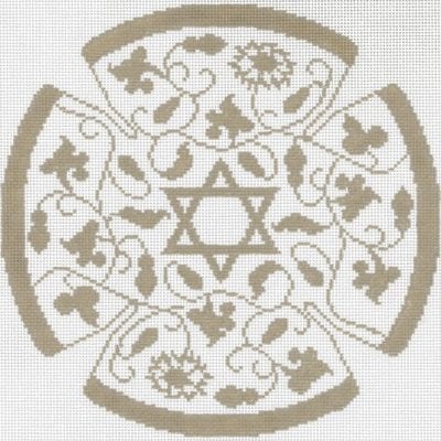 Vine Floral Taupe Yarmulke