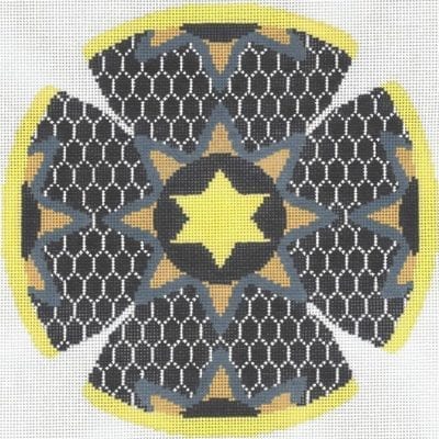 Medallion Star Taupe Yarmulke