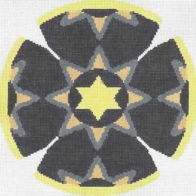 Medallion Star Yellow Yarmulke