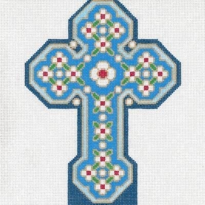 Cross Floral Blue/Navy/Red