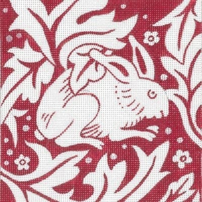 Block Print Red Rabbit