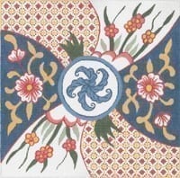 Imari Square Dark Blue/Rust