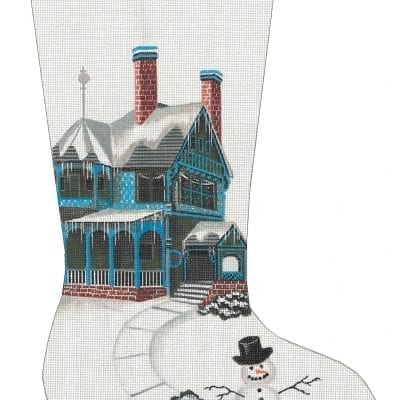 Green Queen Anne House Stocking