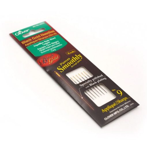 Clover Black Gold Hand Sewing Needles - Applique/Sharps Size 12 (6 Pack)