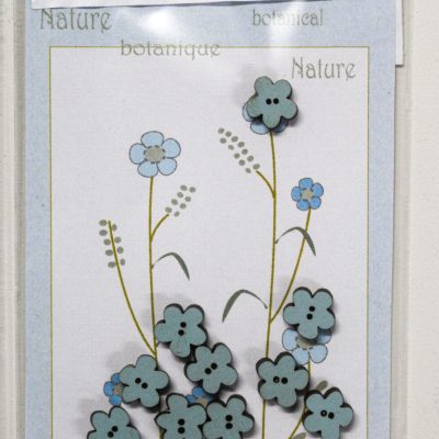 15 Blue Flowers Buttons