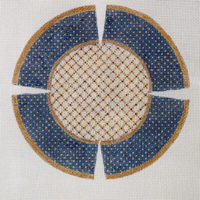 Blue/Gold Yarmulke